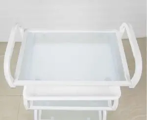 עגלת קוסמטיקה מדפי זכוכית