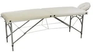 מיטת טיפולים מאלומיניום צבע לבן קורה עליונה