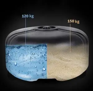 משקל הבסיס כולל מים וכולל חול