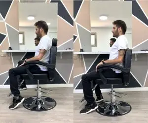 כיסא ספר שחור - עם וללא משענת ראש