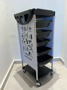 עגלת ספרים לבנה עיצוב מודרני