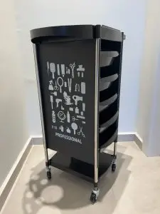 עגלת ספרים שחורה פרופיל