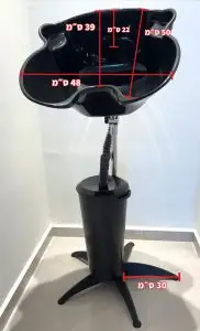 כיור חפיפה נייד מידות מדויקות