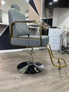 כיסא ברבר פרימיום אפור זהב פרופיל