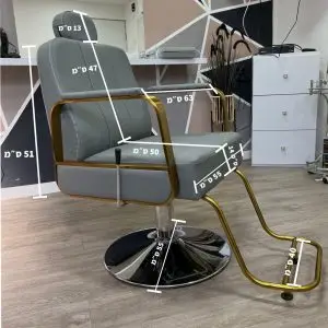 כיסא ברבר פרימיום אפור זהב מידות