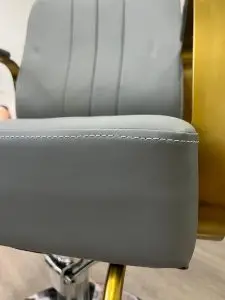 כיסא ברבר פרימיום אפור זהב ריפוד