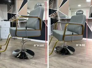 כיסא ברבר פרימיום אפור זהב גובה גובה
