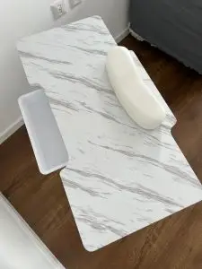 שולחן מניקור לבן מתקפל עיצוב איטלקי מרובע