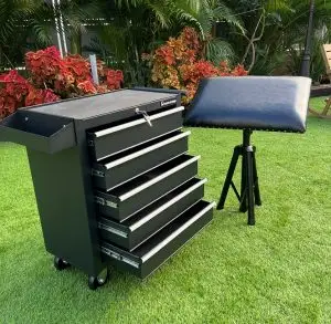 משענת יד גדולה במיוחד + עגלת עבודה למקעקעים מברזל