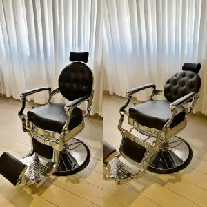 כיסא ברבר שחור פרימיום משענת מתכווננת