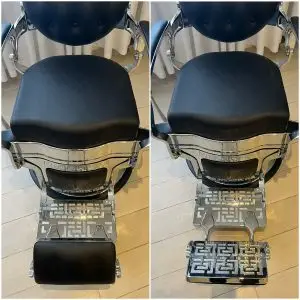 כיסא ברבר פרימיום שחור רגלית מתהפכת