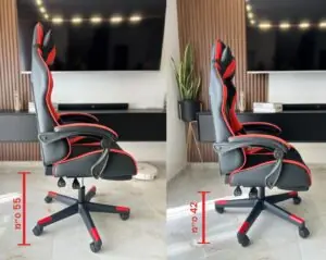 כיסא גיימינג שחור אדום גובה מתכוונן