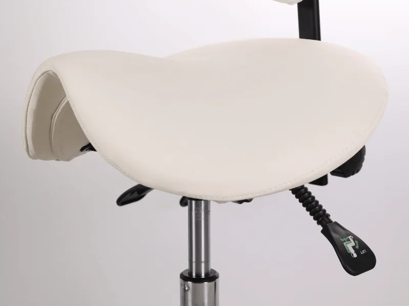 כיסא אוכף לבן - דגש על המושב